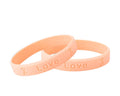 Peach Ribbon Silicone Bracelets (Child Size) The Awareness Company
