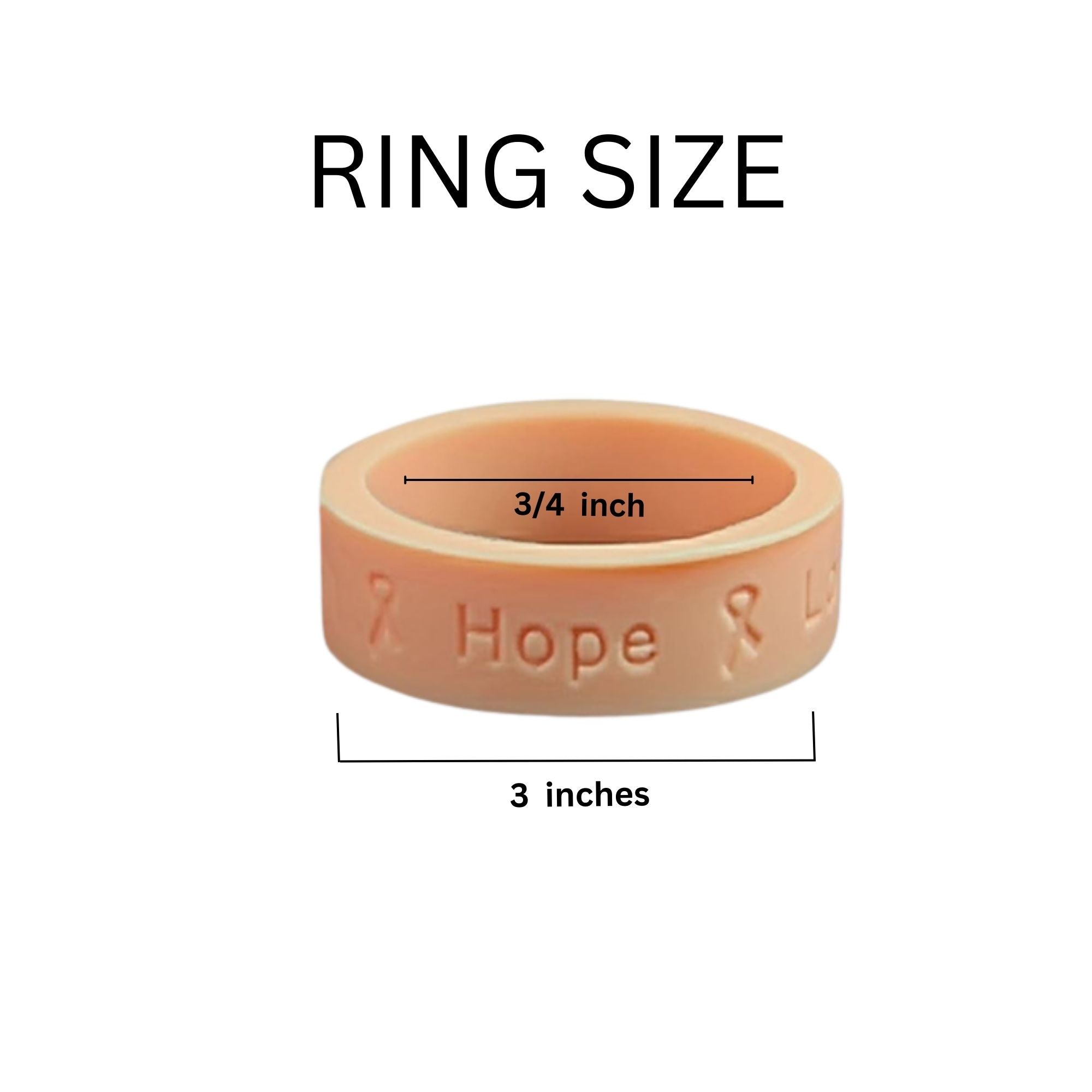 25 Pack Peach Ribbon Silicone Rings The Awareness Company