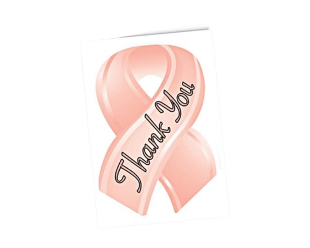 Peach Ribbon Thank You Cards (12 Cards/Pack) The Awareness Company