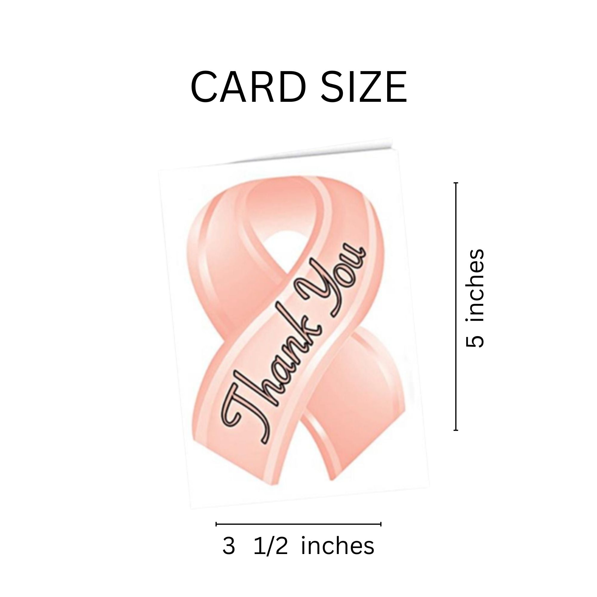 Peach Ribbon Thank You Cards (12 Cards/Pack) The Awareness Company