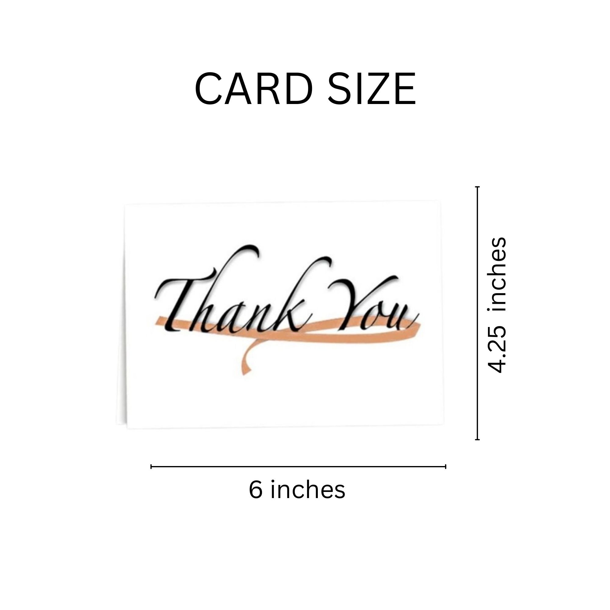 Peach Ribbon Thank You Note Cards (12 Cards/Pack) The Awareness Company