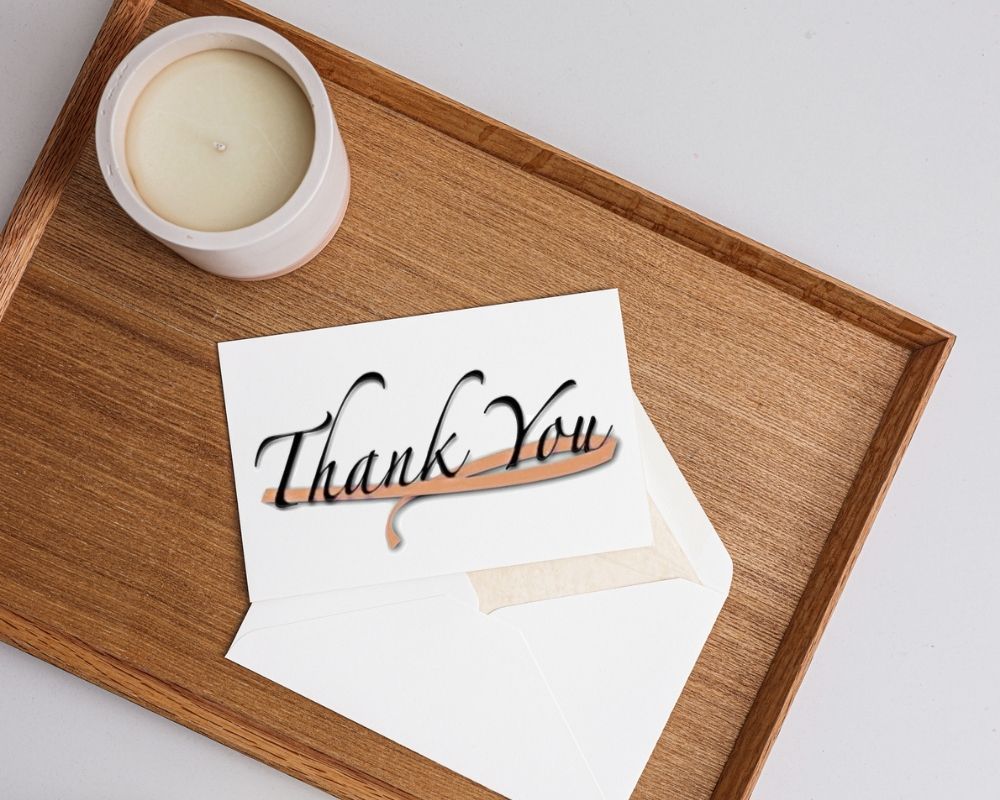 Peach Ribbon Thank You Note Cards (12 Cards/Pack) The Awareness Company
