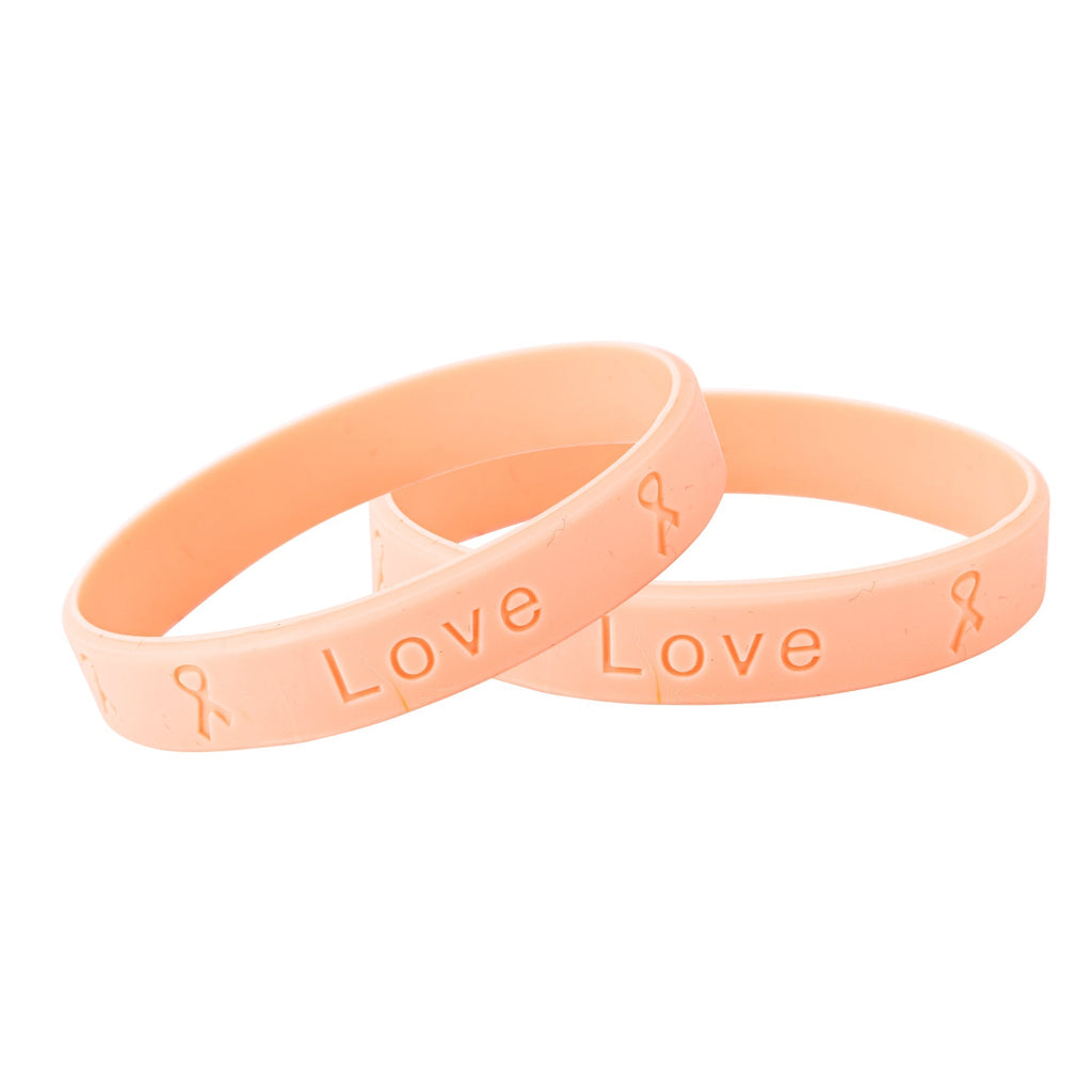 Peach Silicone Bracelets for Uterine Cancer, Endometrial Cancer The Awareness Company