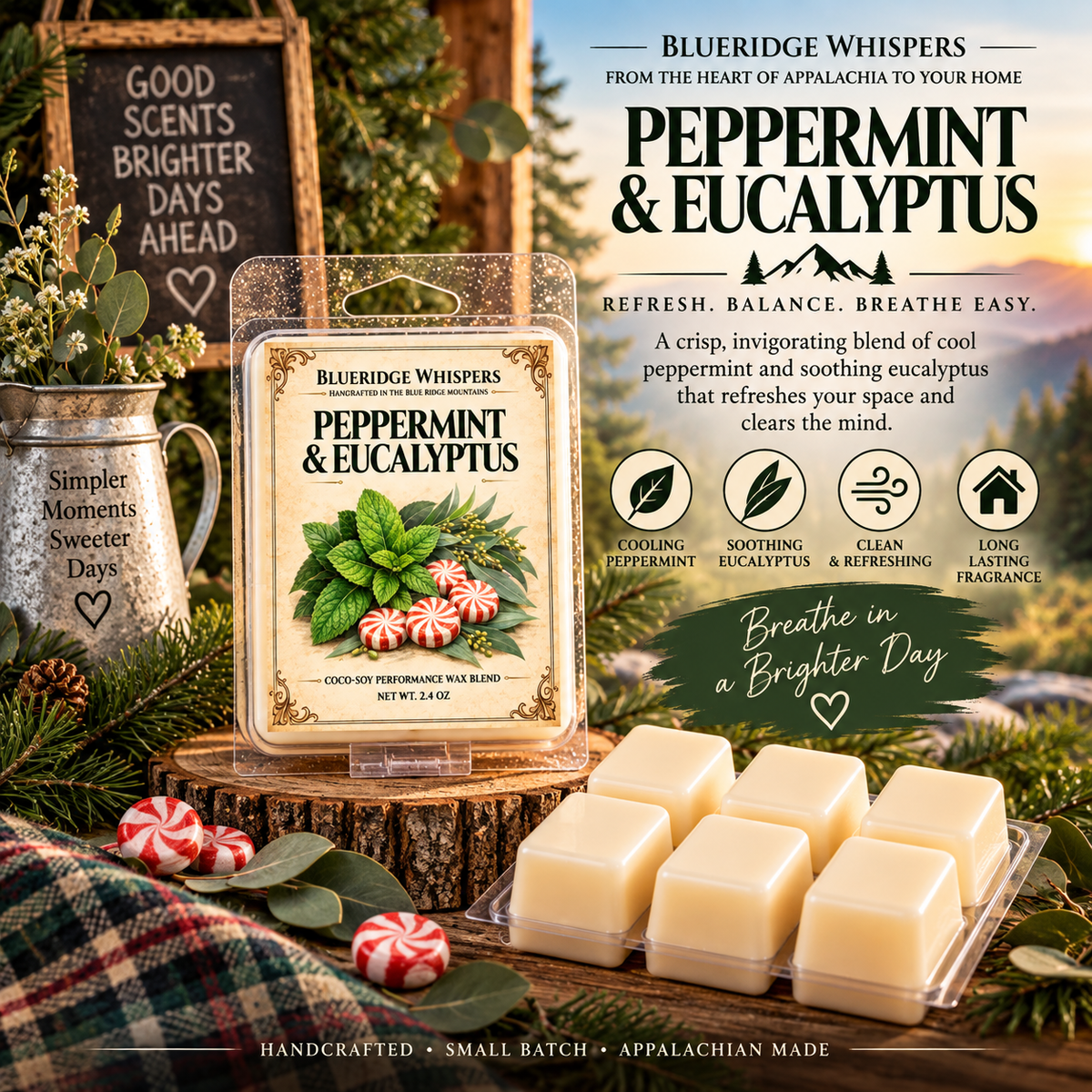 Peppermint & Eucalyptus Blue Ridge Whispers