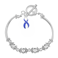 Periwinkle Ribbon Partial Beaded Charm Bracelets The Awareness Company