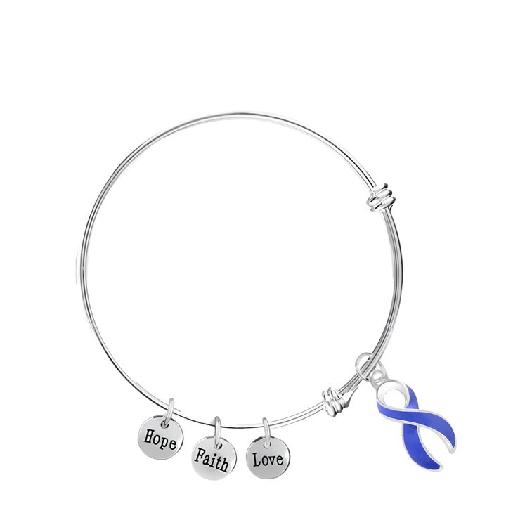 Periwinkle Ribbon Retractable Charm Bracelets The Awareness Company