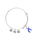Periwinkle Ribbon Retractable Charm Bracelets The Awareness Company