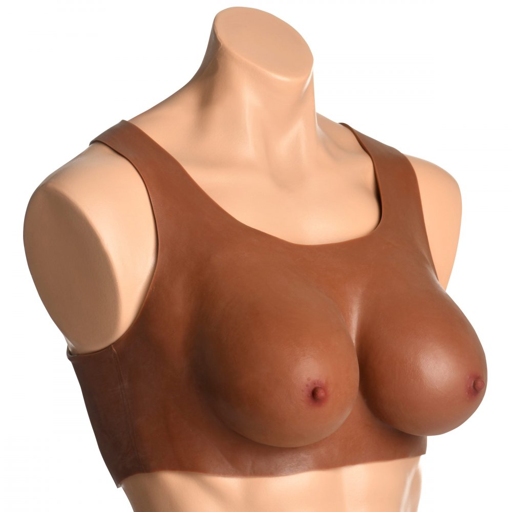 Master Series Perky Pair D-Cup Silicone Breast Forms in Dark Adult Toy Box