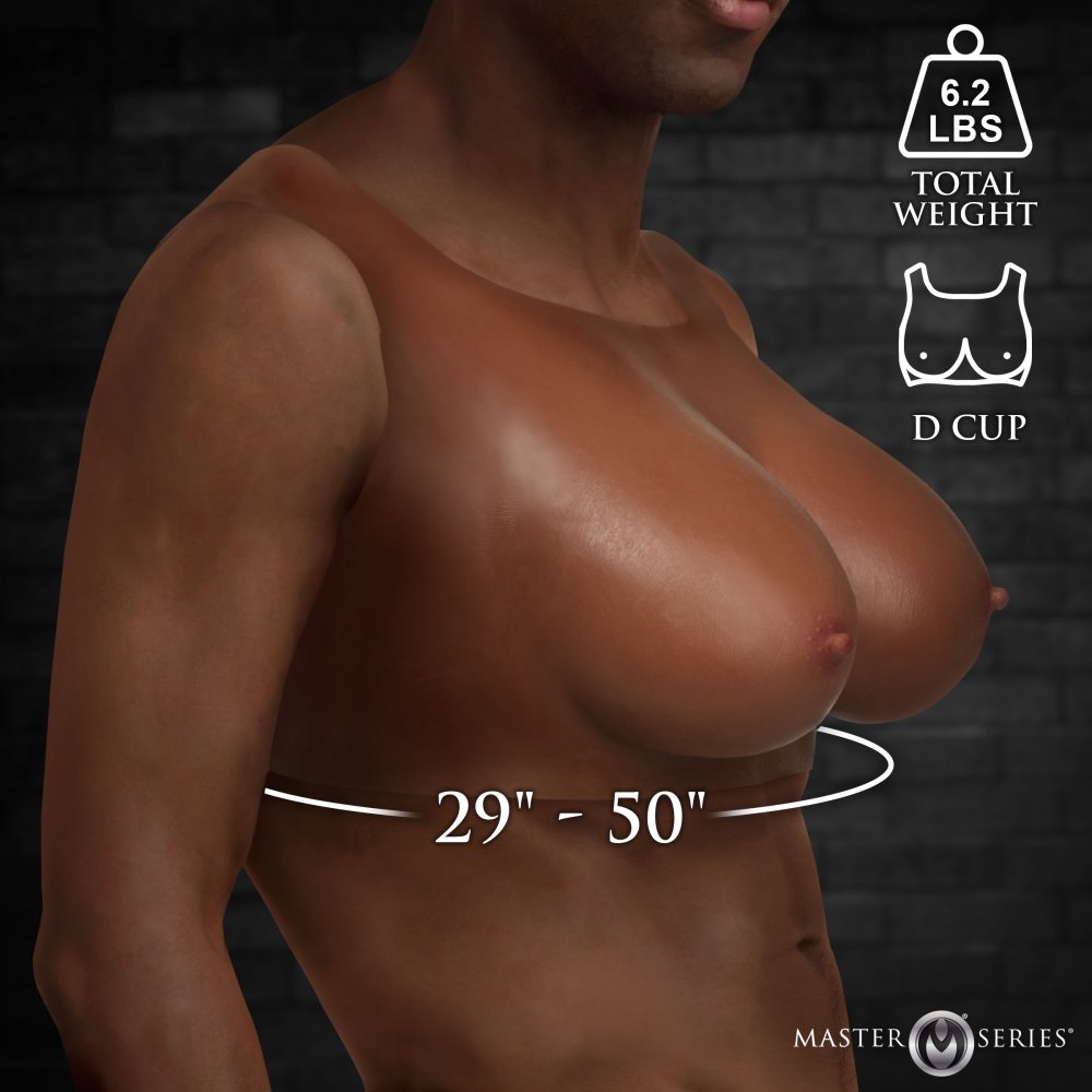 Master Series Perky Pair D-Cup Silicone Breast Forms in Dark Adult Toy Box