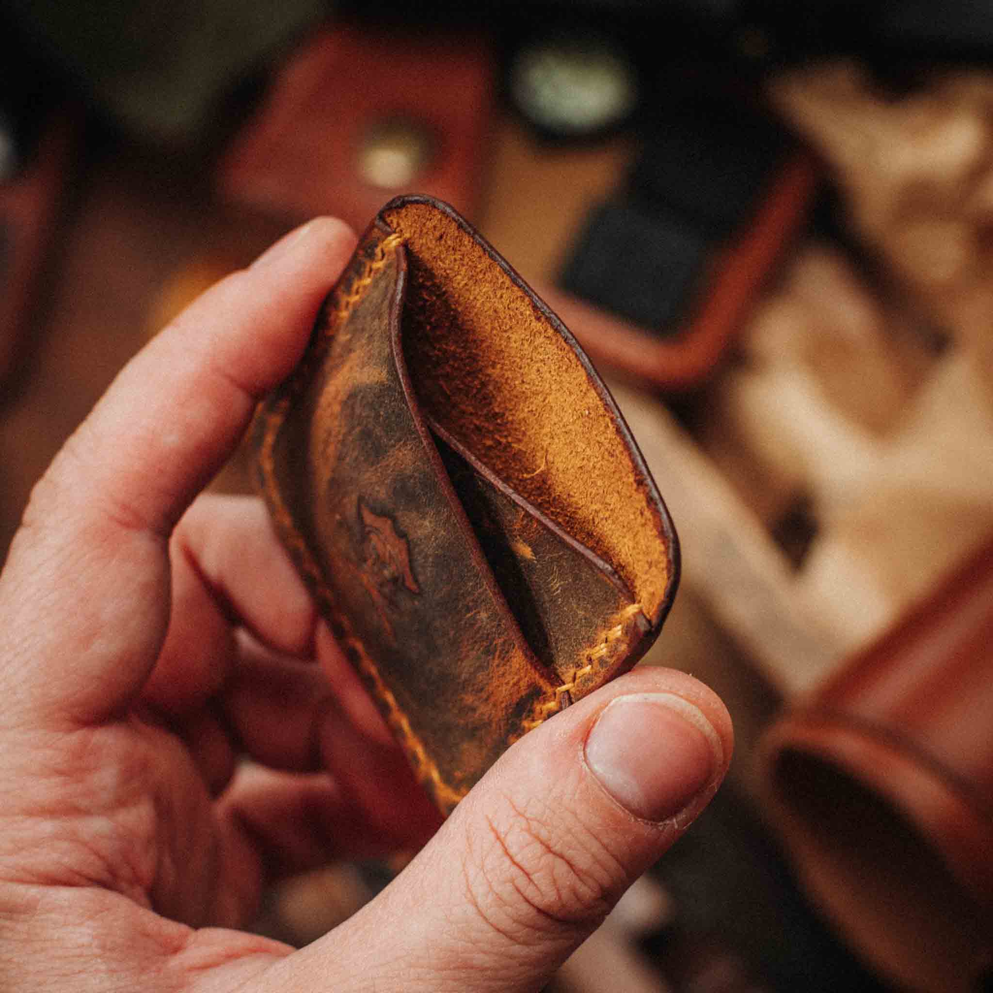 Double Coin Holder - Peso Pocket Duo | Challenge Coin Case | Handcrafted Leather Pirate Goods