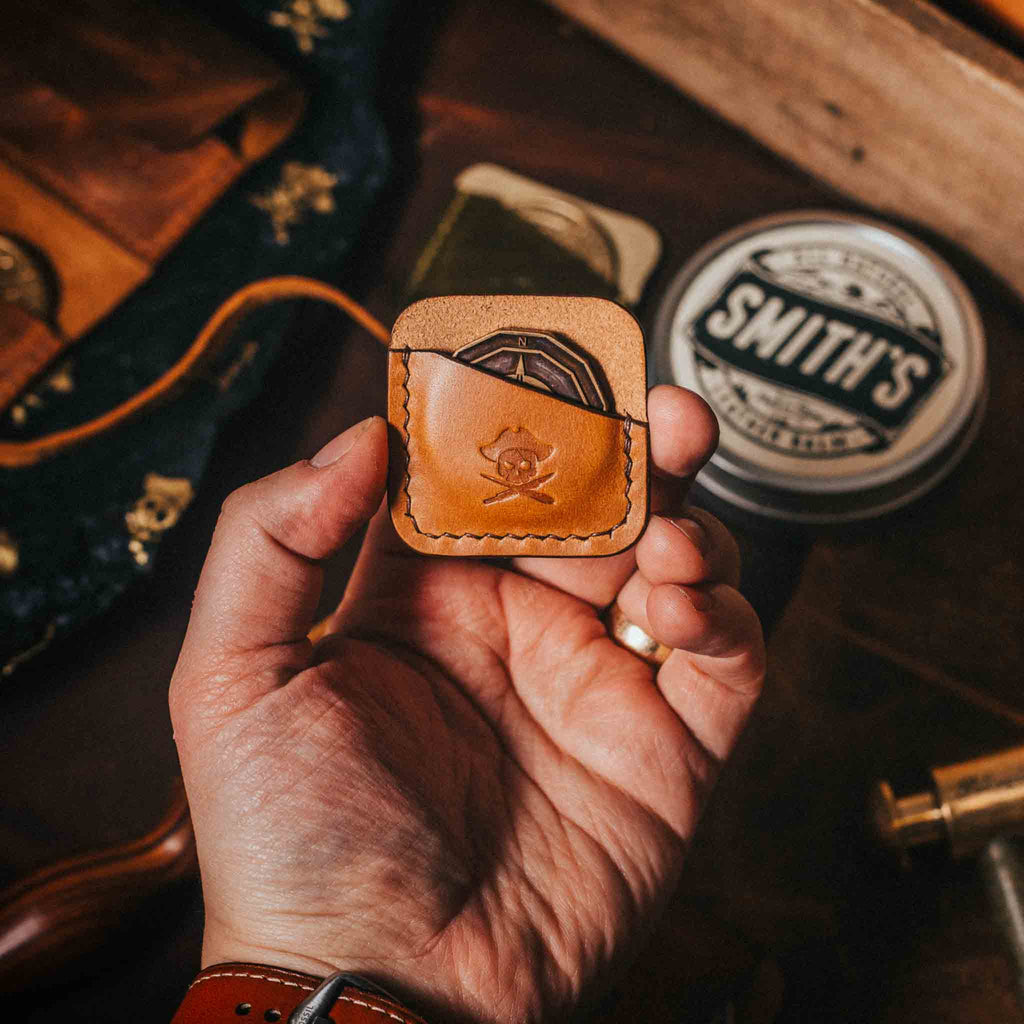 Challenge Coin Holder - Peso Pocket | Coin Case | Handcrafted Leather Pirate Goods