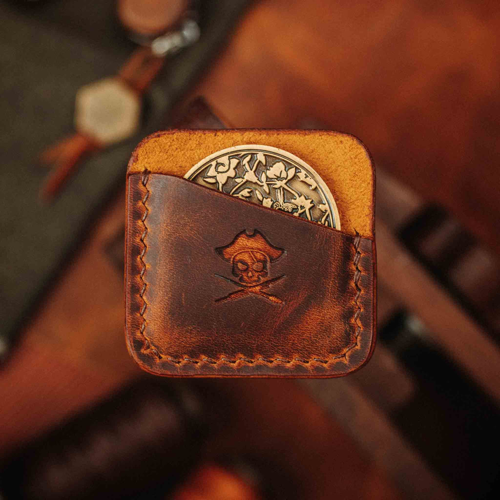 Challenge Coin Holder - Peso Pocket | Coin Case | Handcrafted Leather Pirate Goods