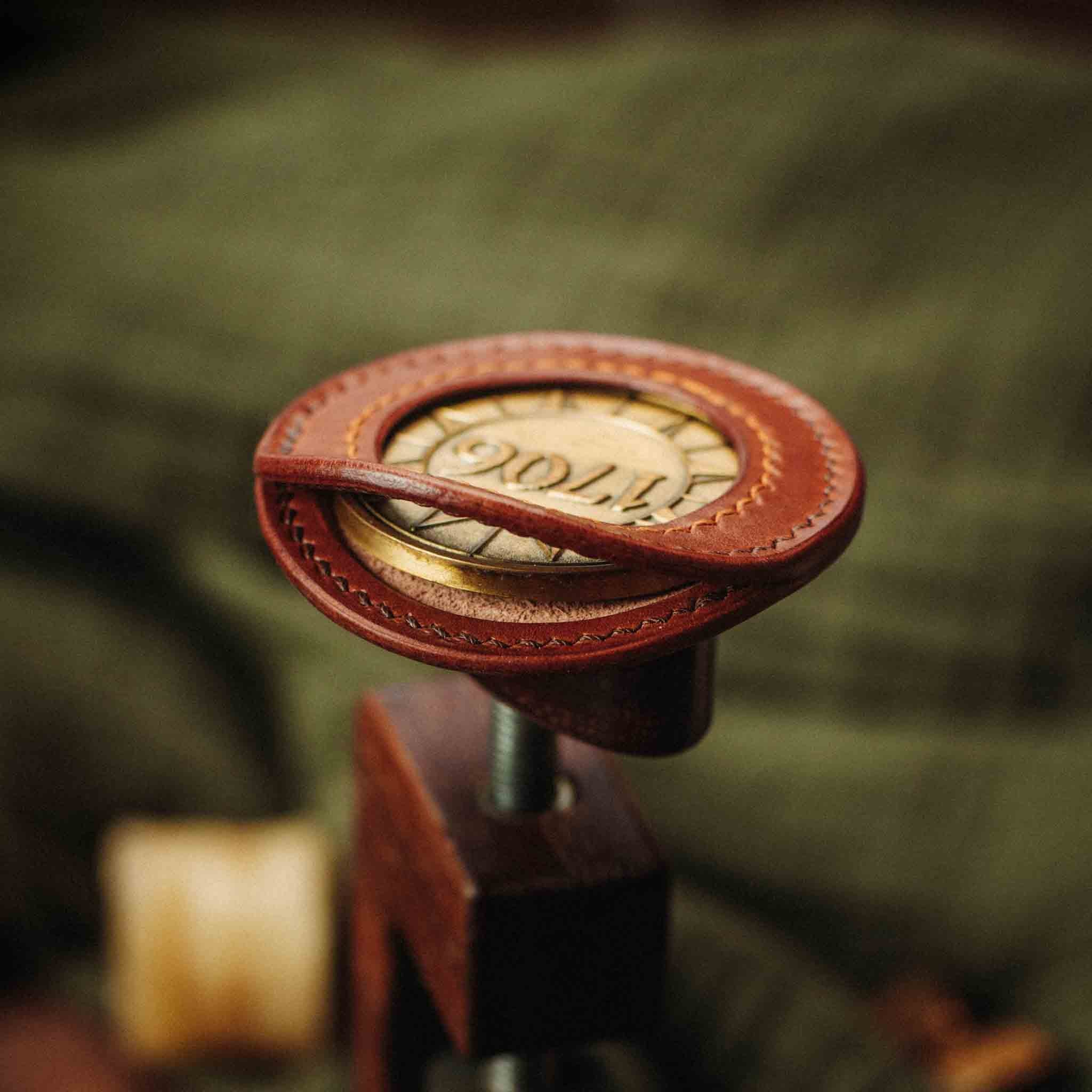 Round Coin Holder - Peso Pocket v2 | Challenge Coin Case | Handcrafted Leather Pirate Goods