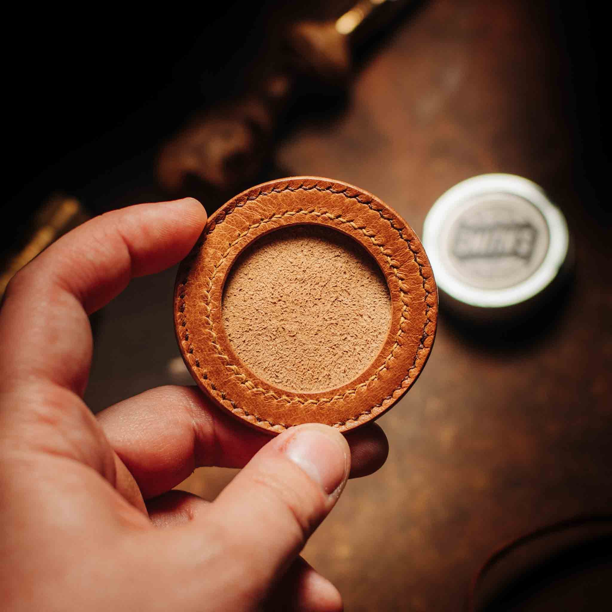 Round Coin Holder - Peso Pocket v2 | Challenge Coin Case | Handcrafted Leather Pirate Goods