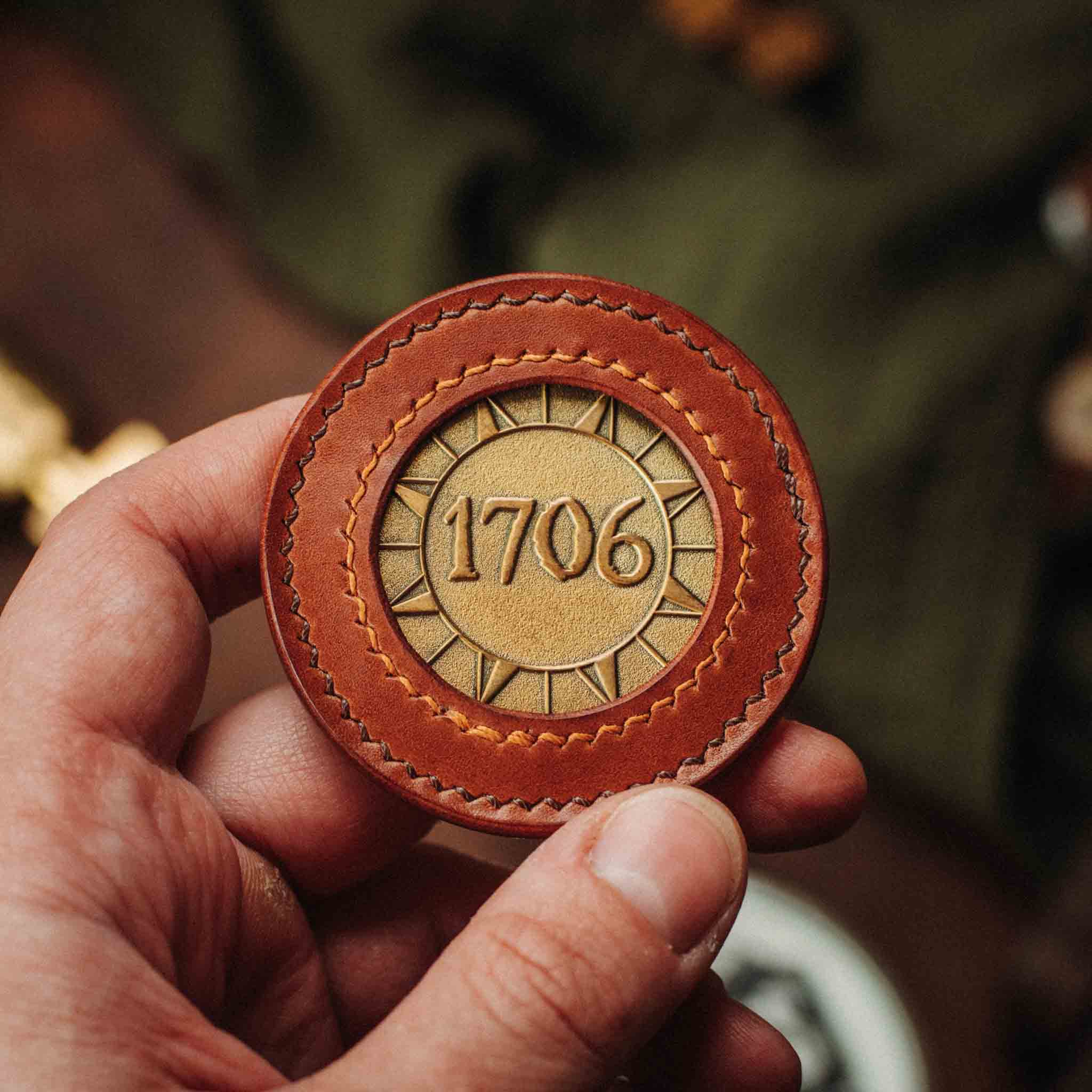 Round Coin Holder - Peso Pocket v2 | Challenge Coin Case | Handcrafted Leather Pirate Goods