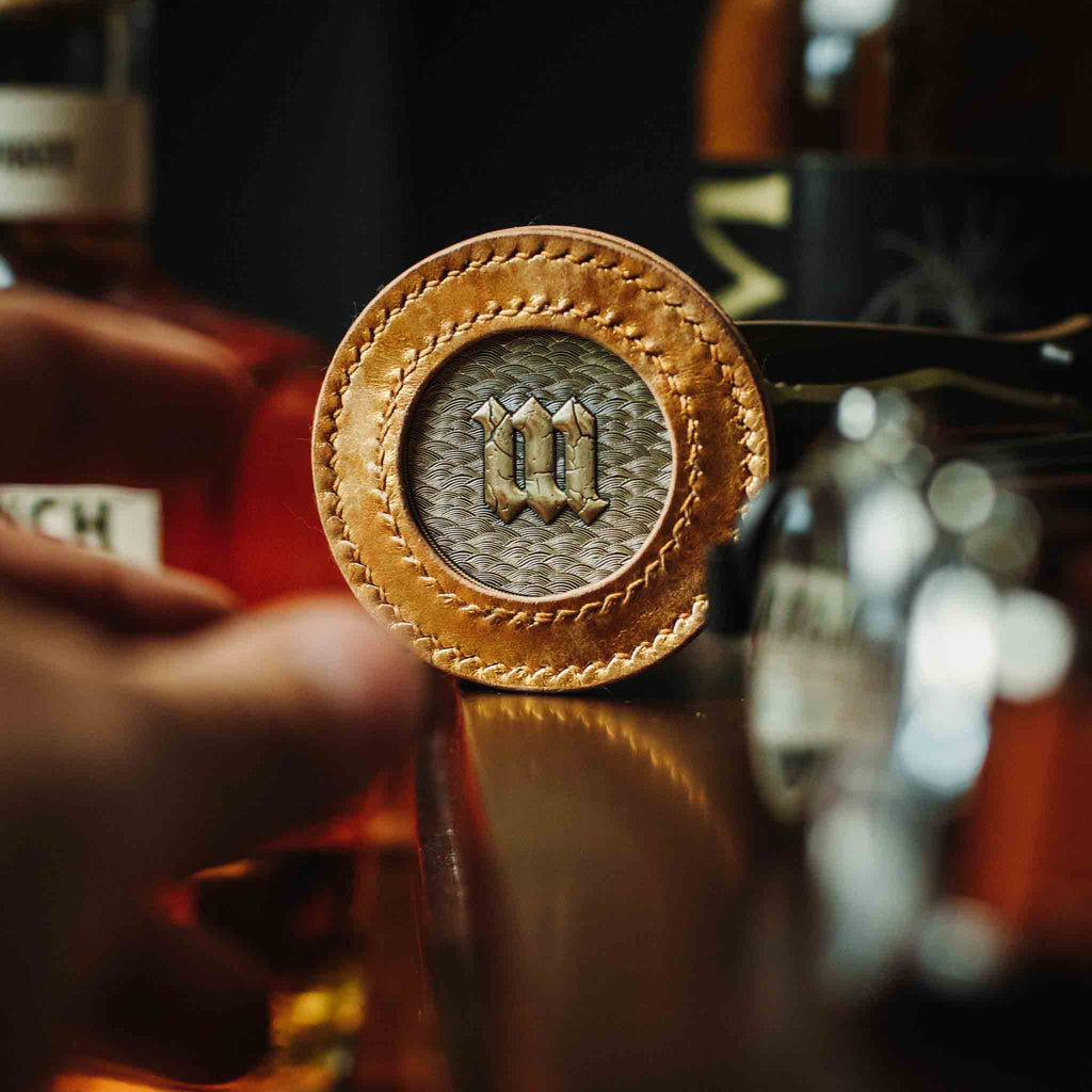 Round Coin Holder - Peso Pocket v2 | Challenge Coin Case | Handcrafted Leather Pirate Goods