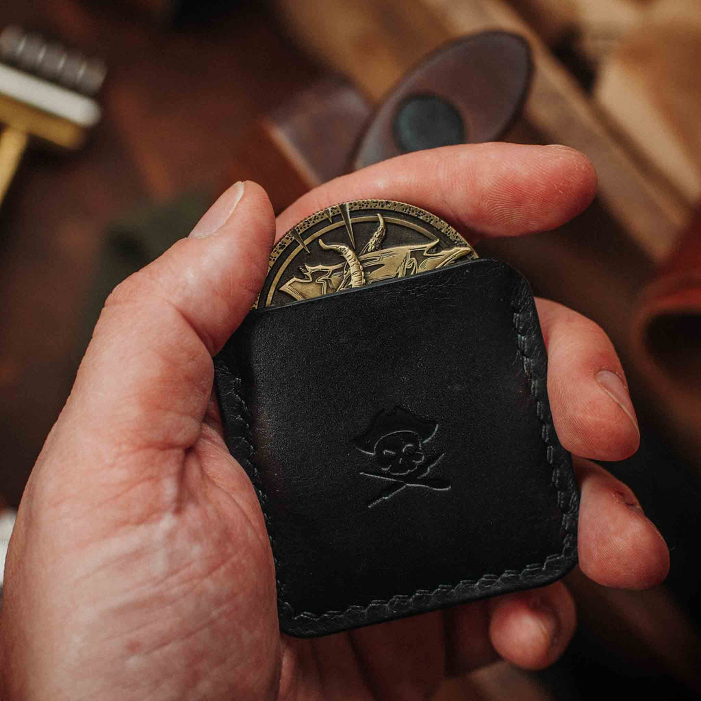 Challenge Coin Holder - Peso Pocket v3 | Leather Coin Case | Handcrafted EDC Pirate Goods