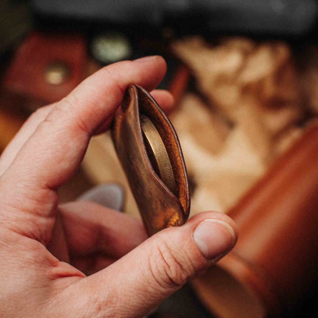 Challenge Coin Holder - Peso Pocket v3 | Leather Coin Case | Handcrafted EDC Pirate Goods
