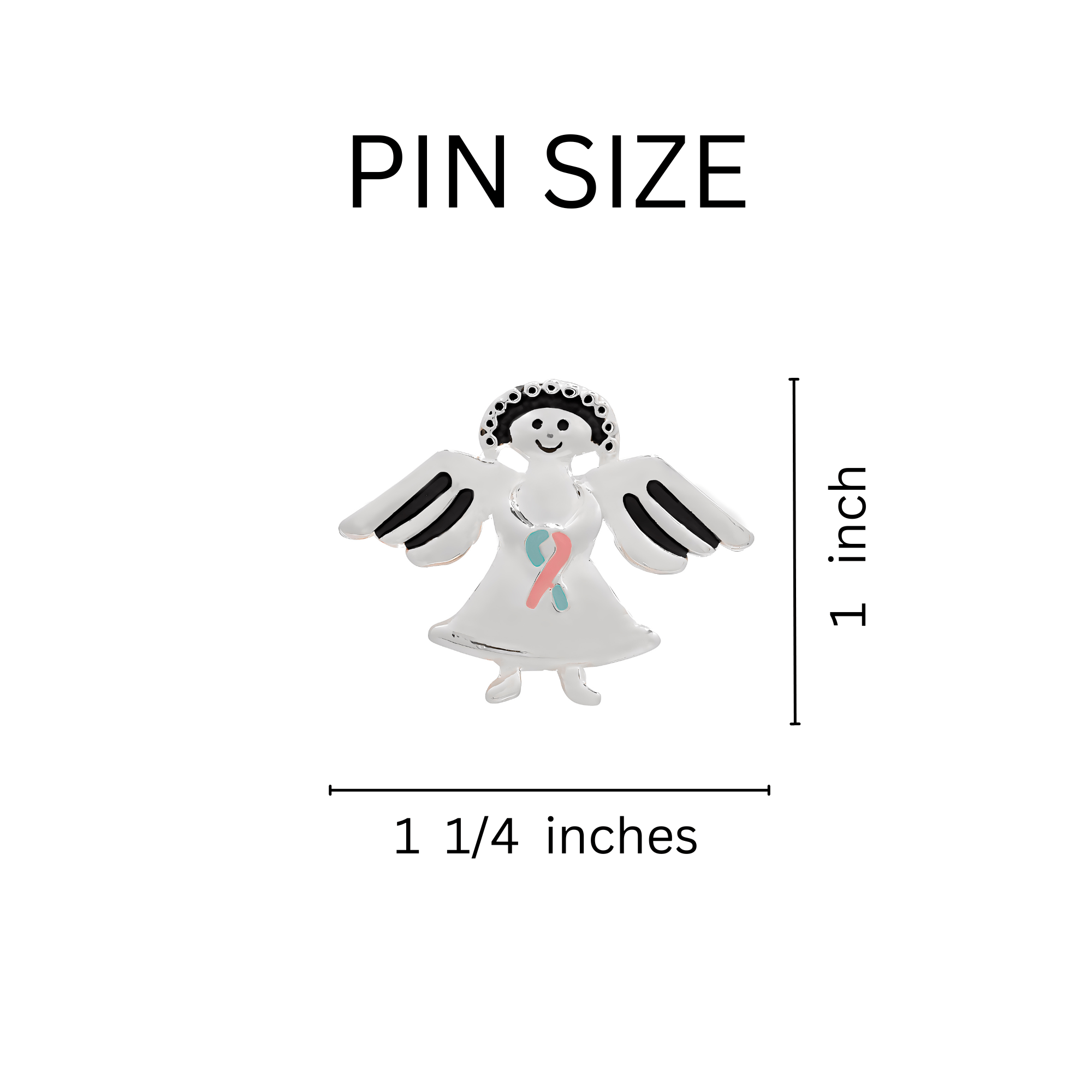 Pink & Blue Ribbon Angel Pins The Awareness Company