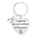 Pink & Blue Ribbon Big Heart Key Chains The Awareness Company