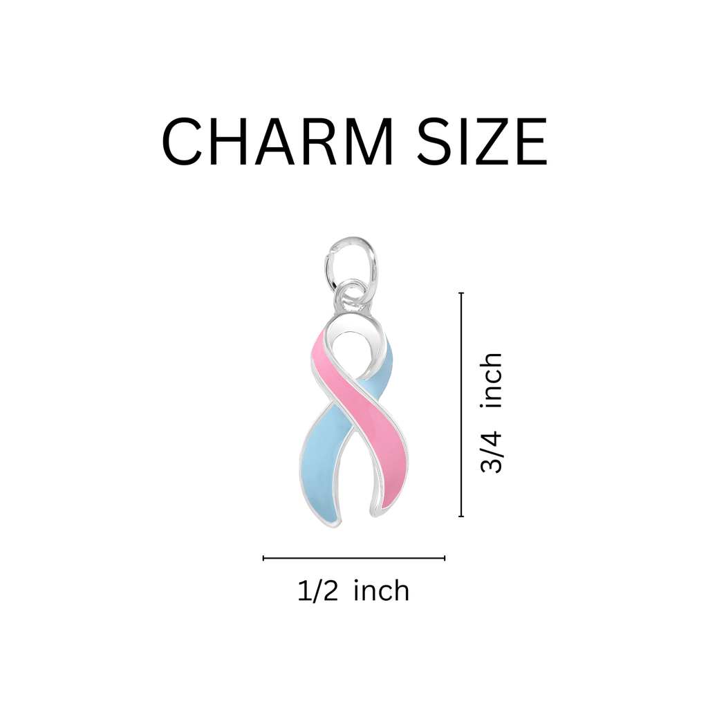 Pink & Blue Ribbon Hanging Earrings The Awareness Company