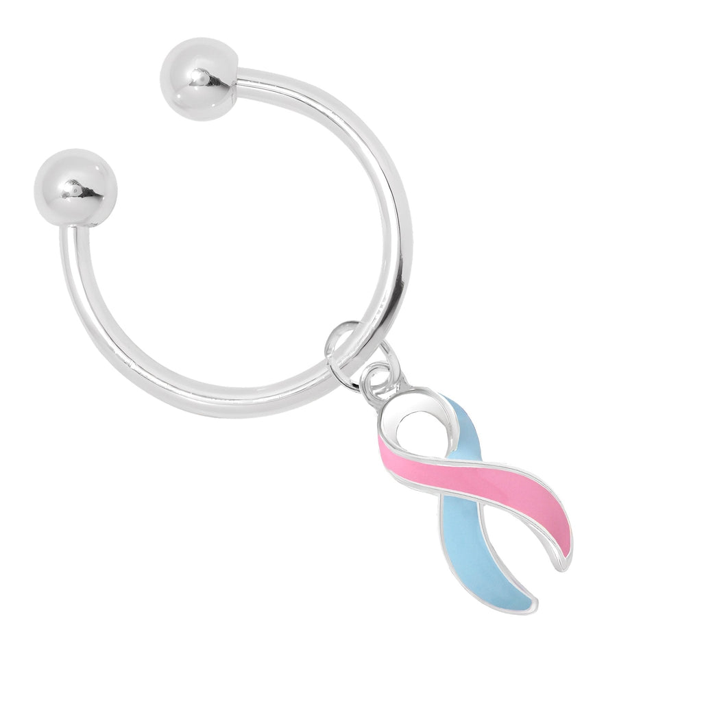 Pink & Blue Ribbon Horseshoe Key Chains The Awareness Company