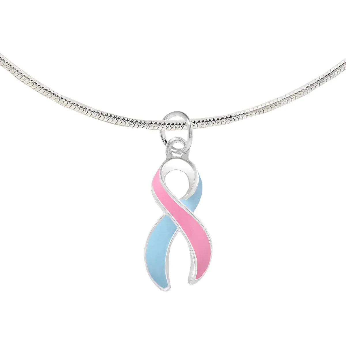 Pink & Blue Ribbon Necklaces The Awareness Company