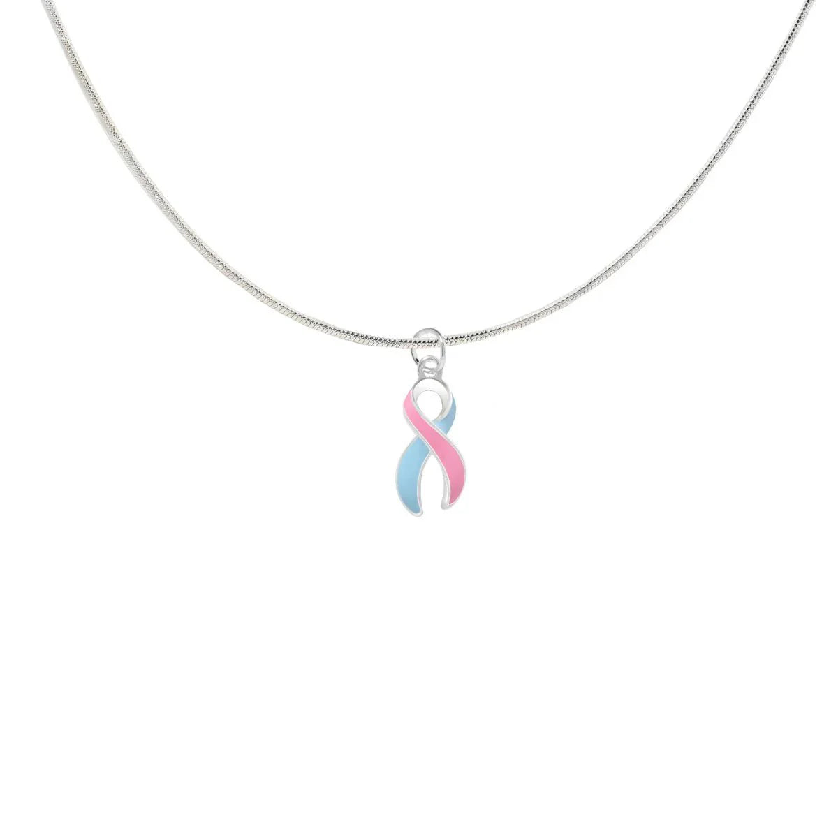 Pink & Blue Ribbon Necklaces The Awareness Company