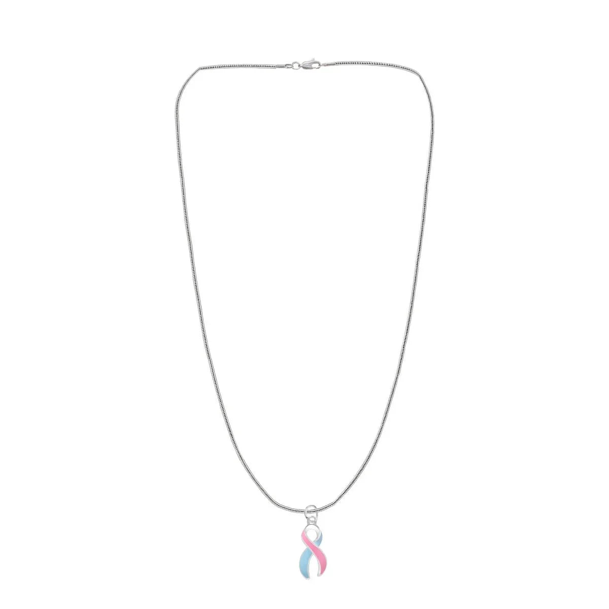 Pink & Blue Ribbon Necklaces The Awareness Company