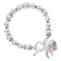 Pink & Blue Ribbon Where There is Love Bracelets The Awareness Company