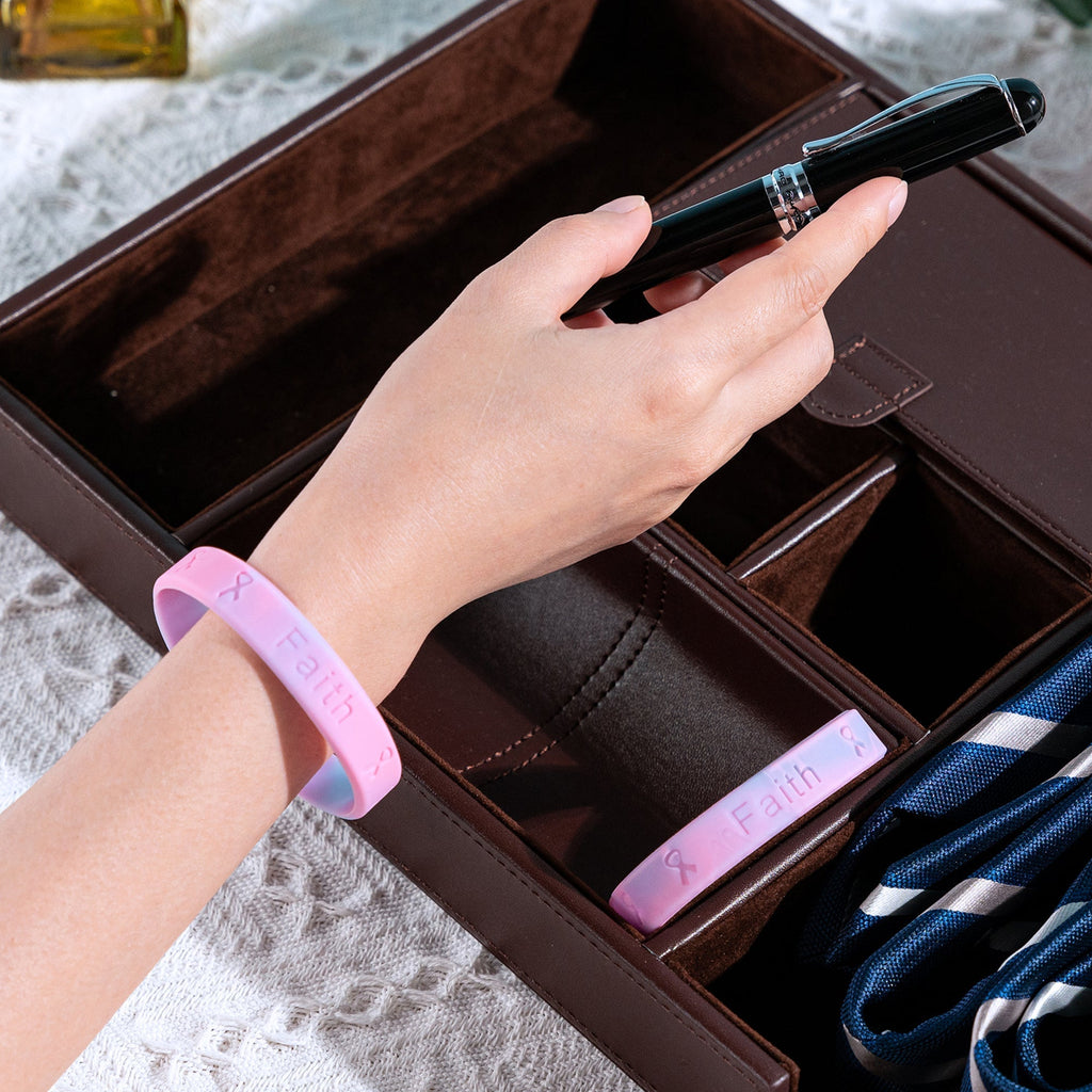 Pink & Blue Silicone Bracelets for SIDS, Infant Death, Male Breast Cancer The Awareness Company
