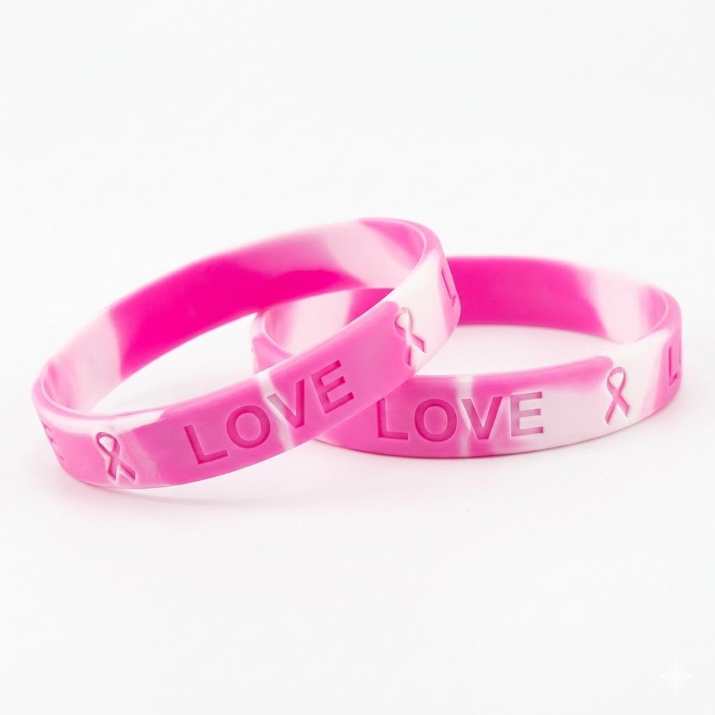 Pink Camouflage Silicone Bracelets The Awareness Company