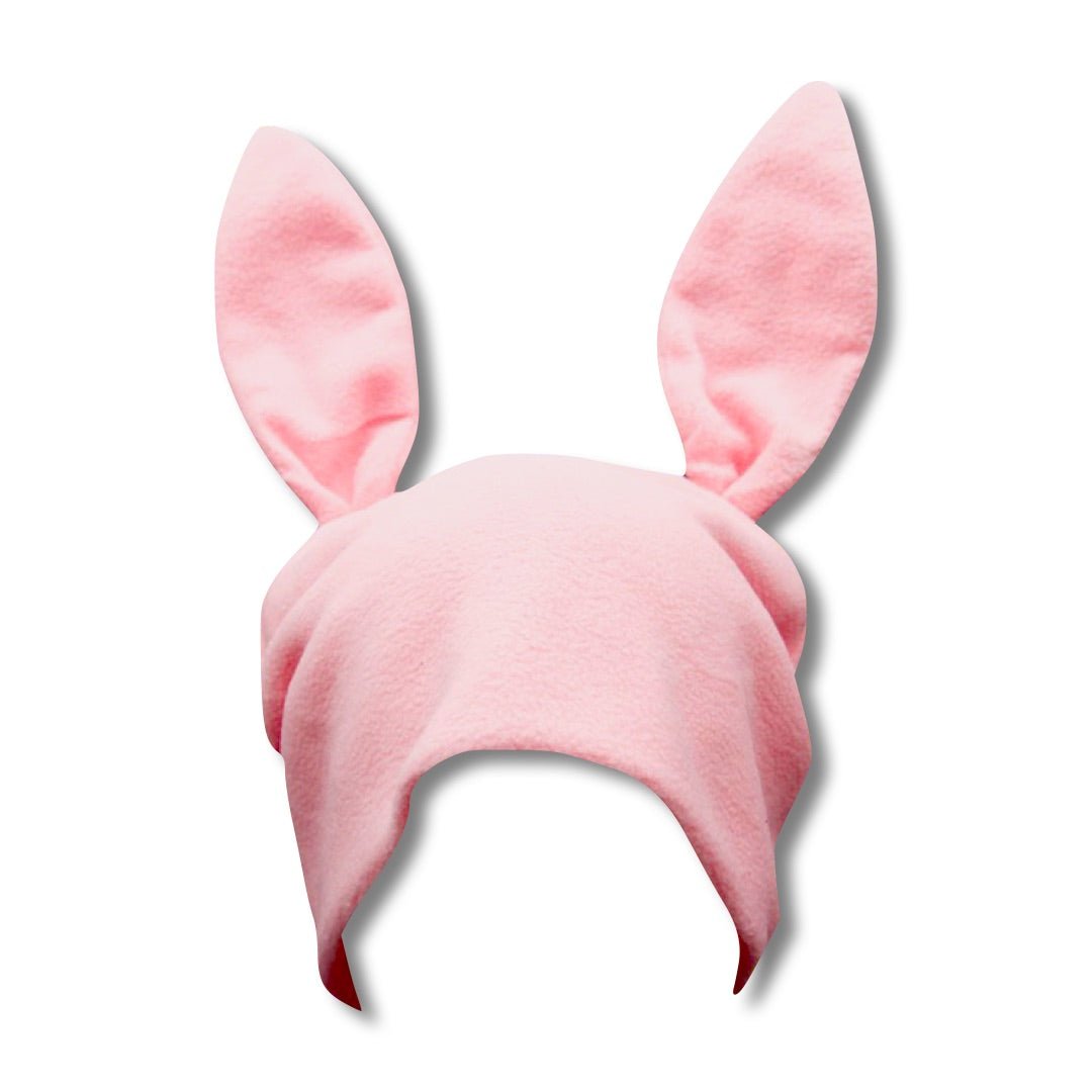 Pink Fleece Bunny Beanie plushtrap