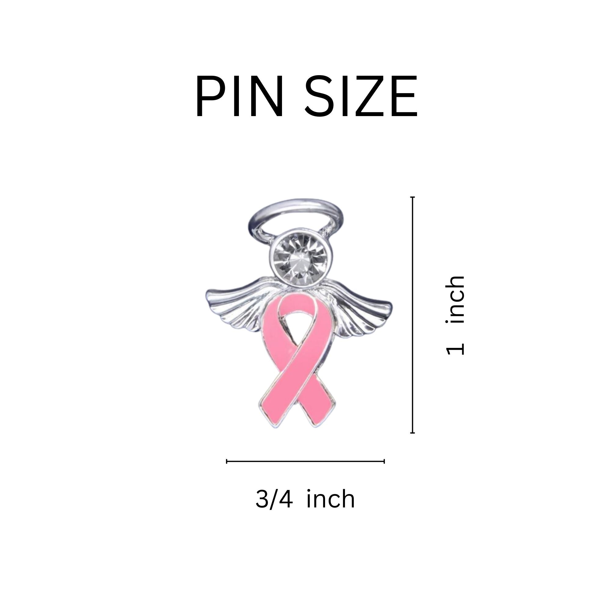 Pink Ribbon Angel Pin Counter Display (12 Cards) The Awareness Company