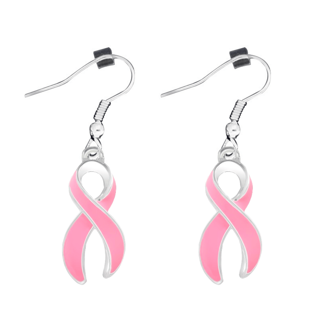 Pink Ribbon Hanging Earrings The Awareness Company
