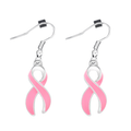Pink Ribbon Hanging Earrings The Awareness Company