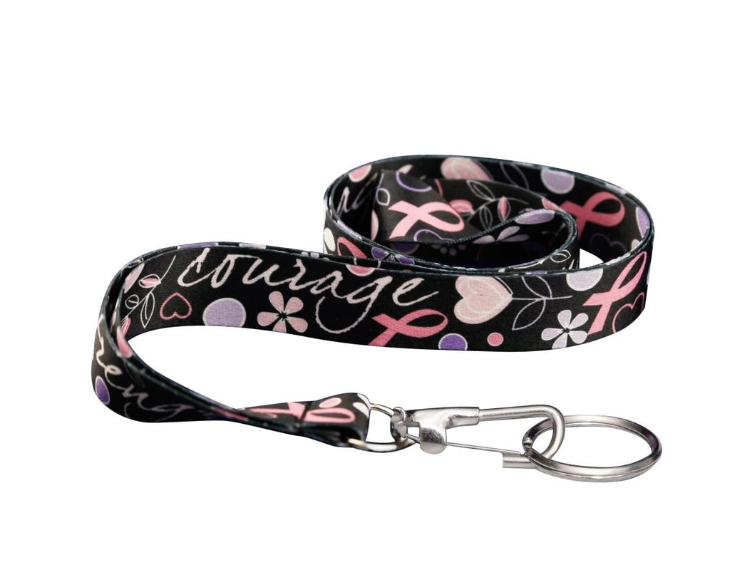 Pink Ribbon Heart Ribbon Lanyards The Awareness Company