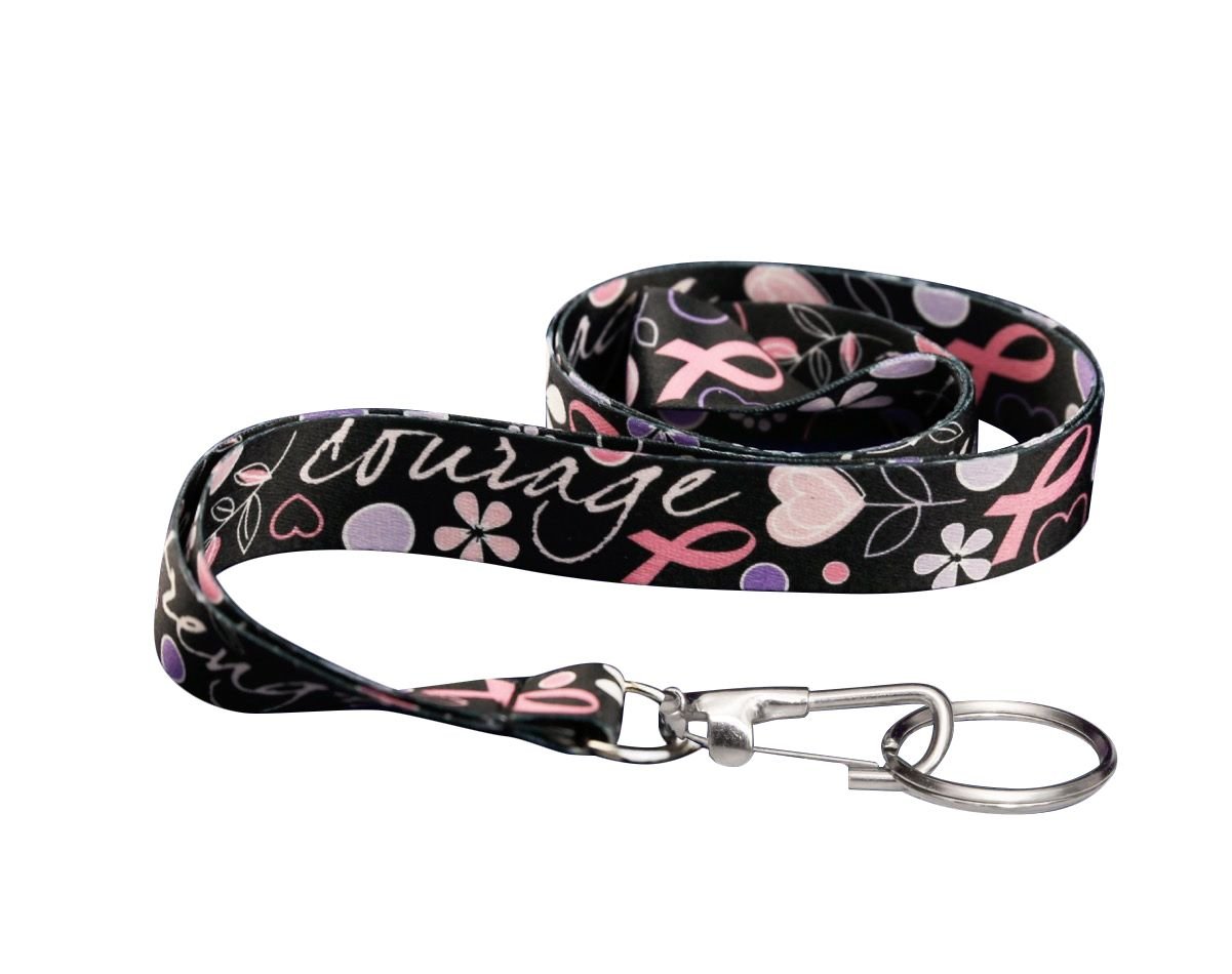 Pink Ribbon Heart Ribbon Lanyards The Awareness Company