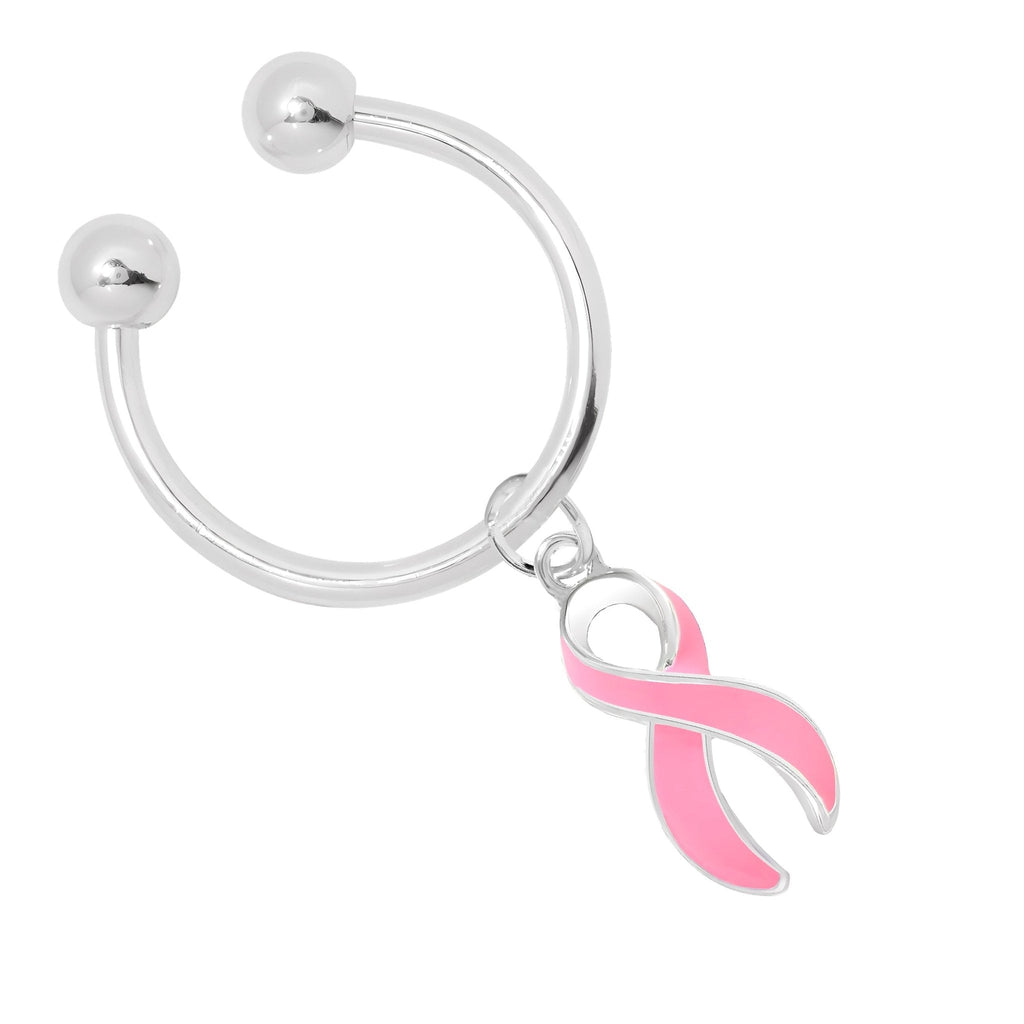 Pink Ribbon Horseshoe Style Key Chains The Awareness Company