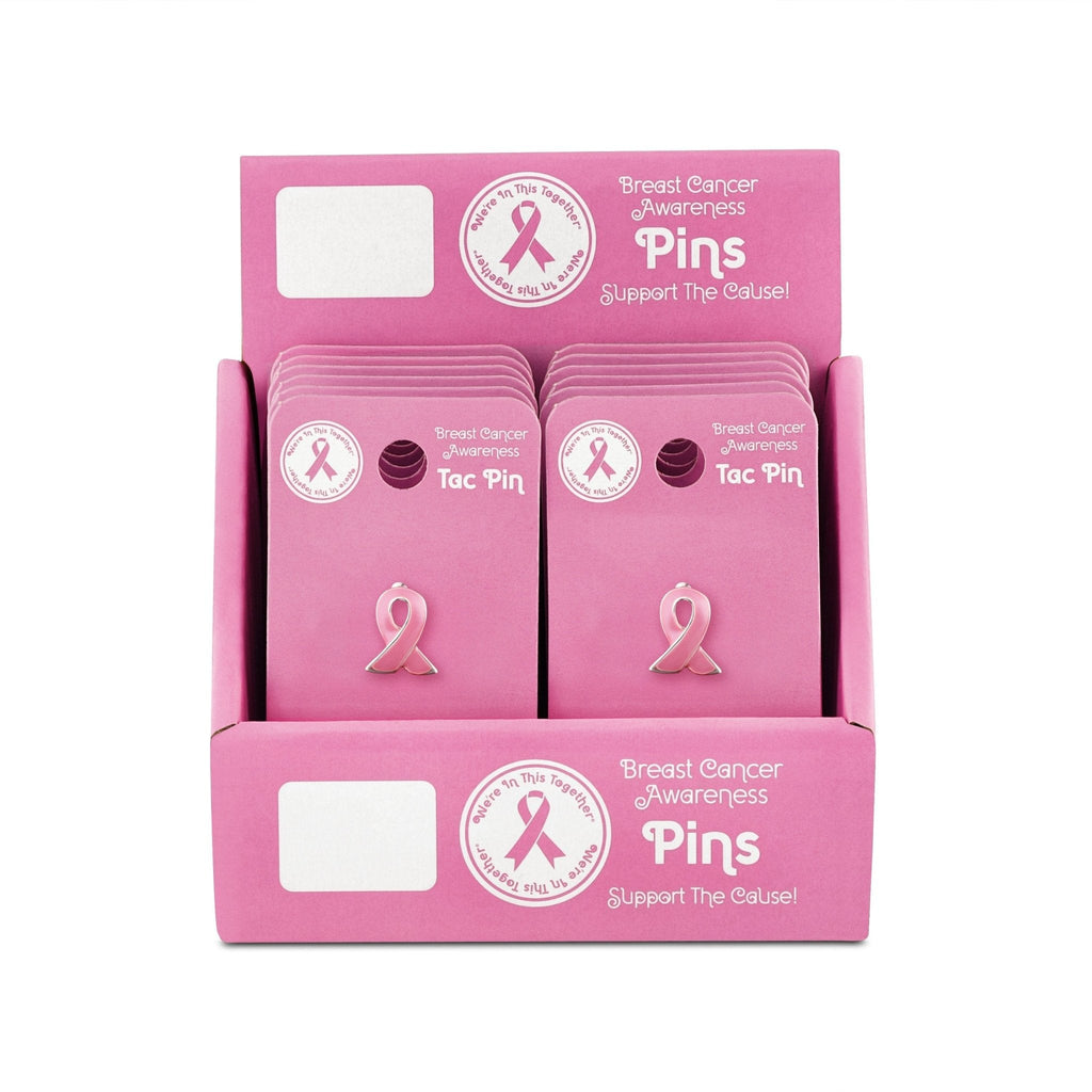 Pink Ribbon Lapel Pin Counter Display (12 Cards) The Awareness Company