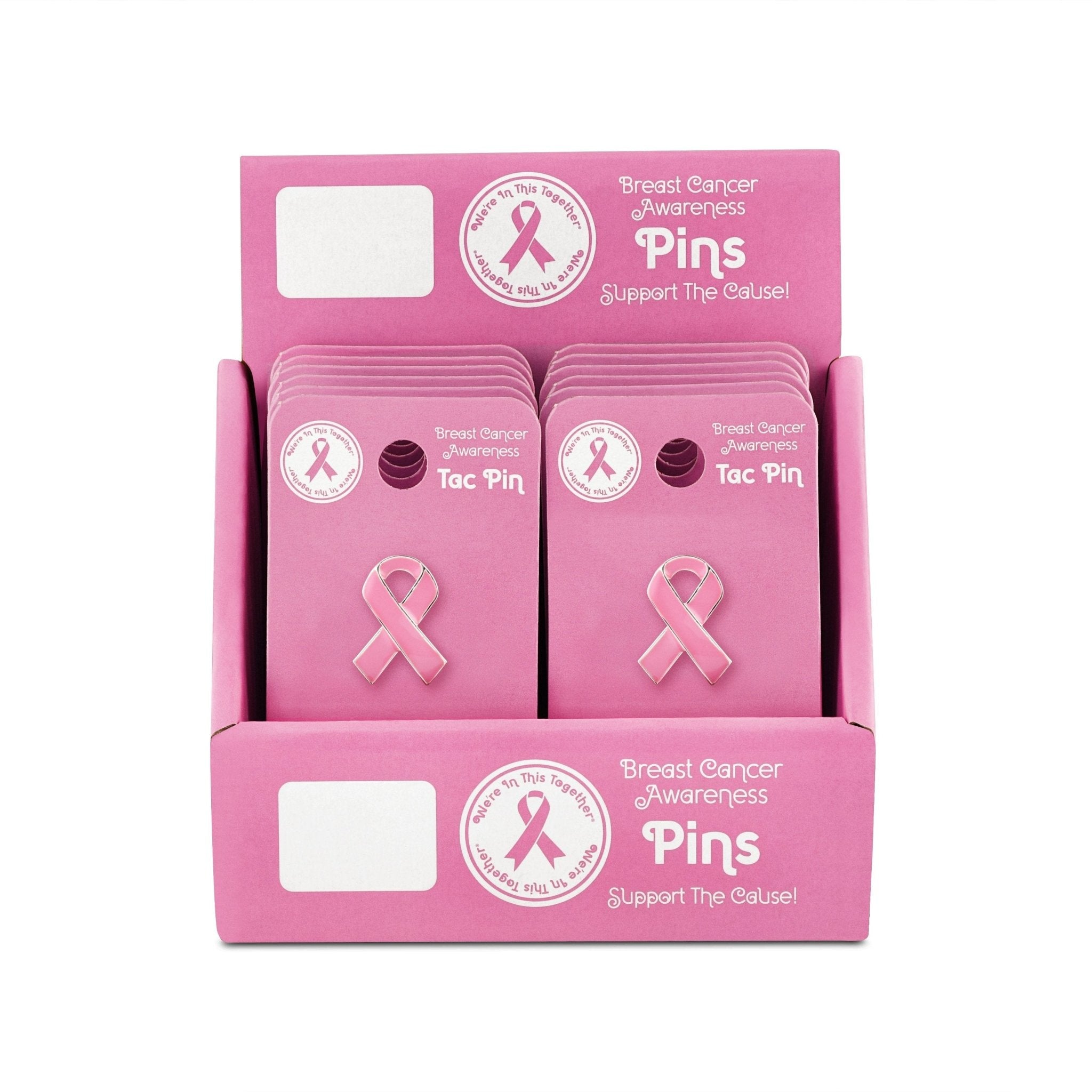 Pink Ribbon Pin Counter Display (12 Cards) The Awareness Company
