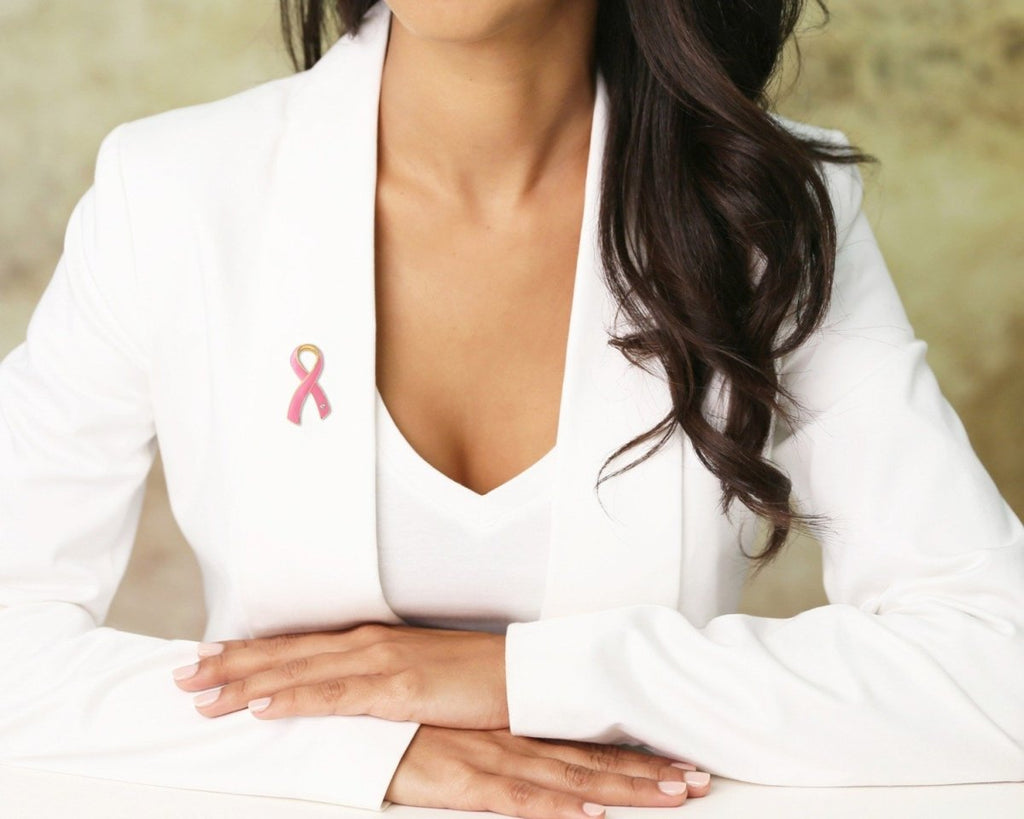 Pink Ribbon Pin w/Crystal Counter Display (12 Cards) The Awareness Company