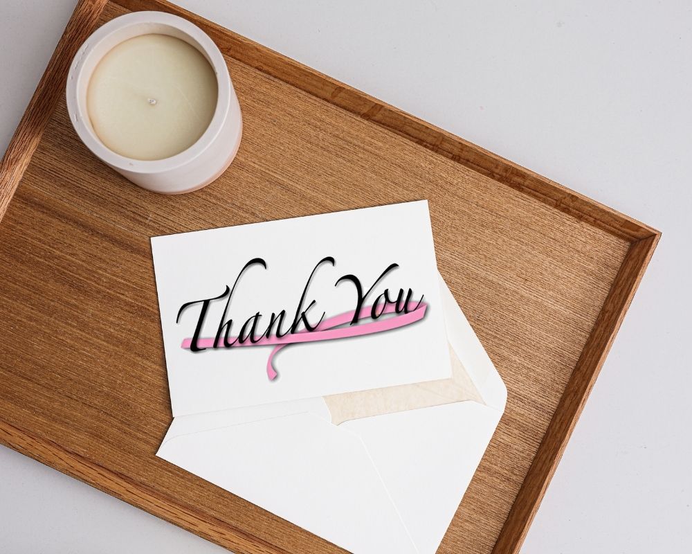 Pink Ribbon Thank You Cards (12 Cards/Pack) The Awareness Company