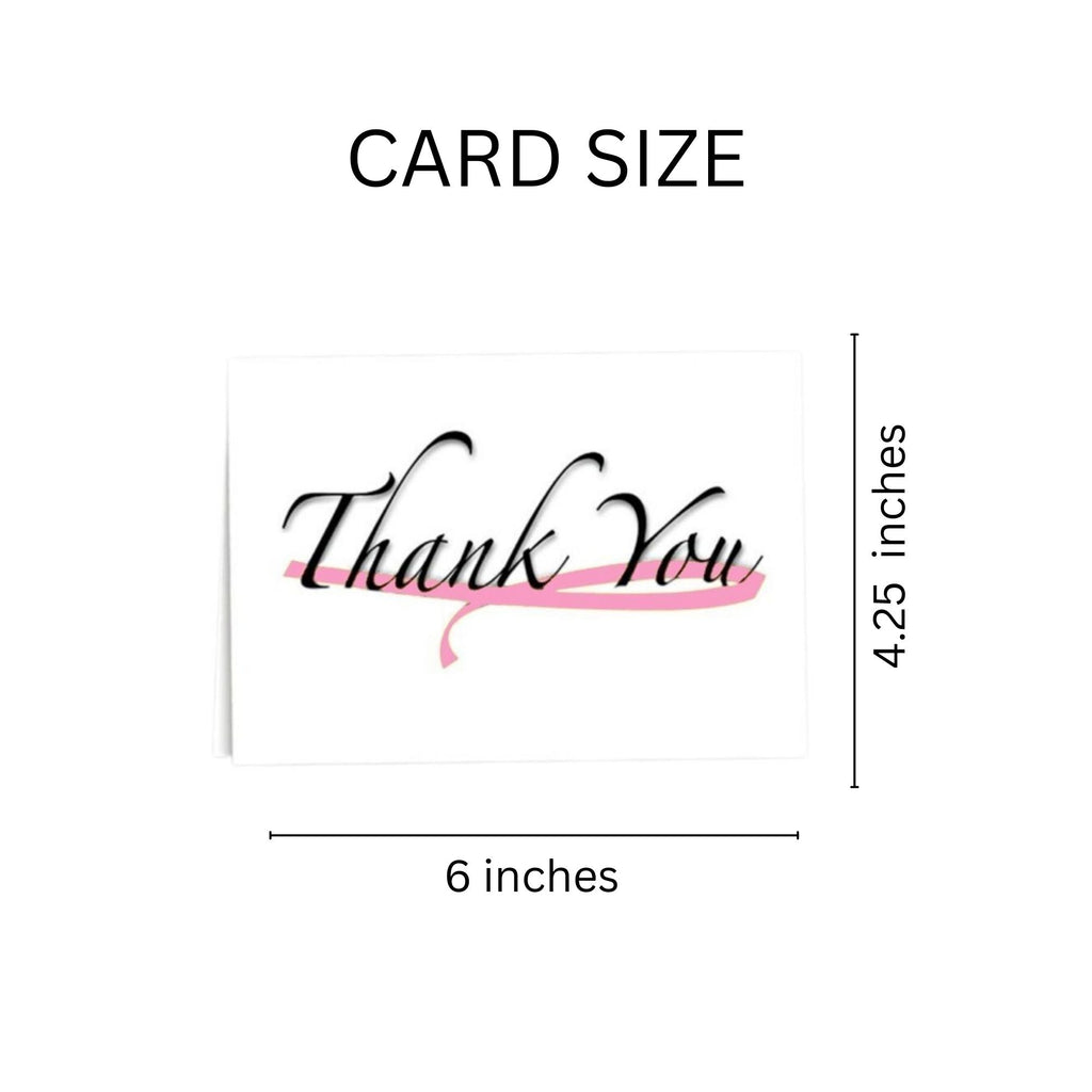 Pink Ribbon Thank You Cards (12 Cards/Pack) The Awareness Company