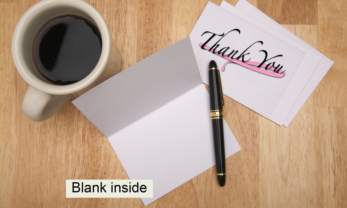 Pink Ribbon Thank You Cards (12 Cards/Pack) The Awareness Company