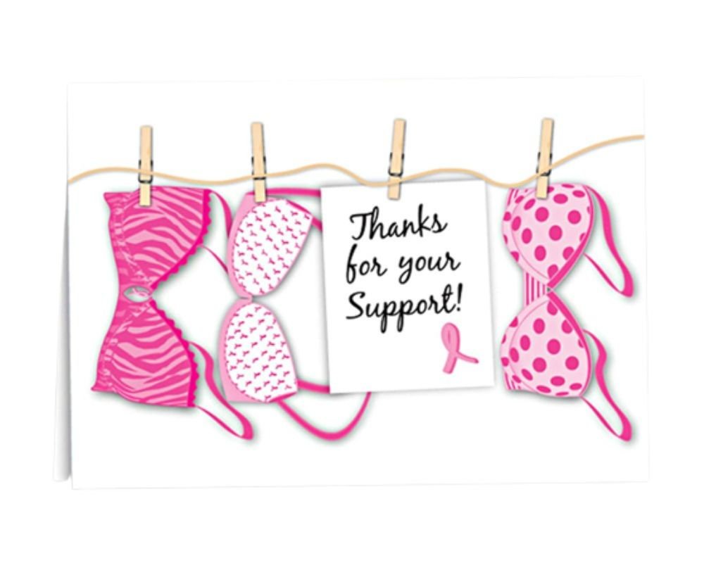 Pink Ribbon Thanks For Your Support Cards (12 Cards/Pack) The Awareness Company