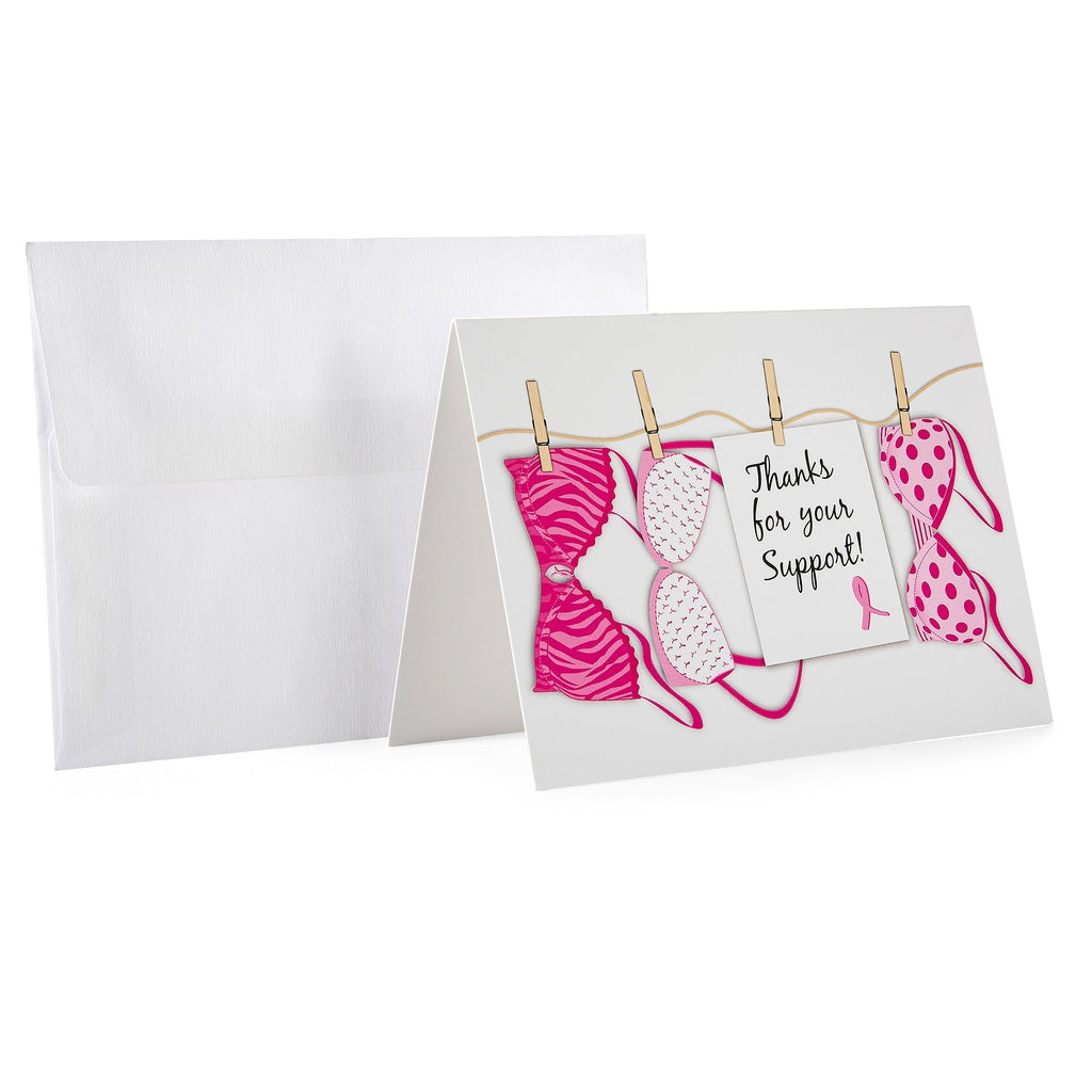 Pink Ribbon Thanks For Your Support Cards (12 Cards/Pack) The Awareness Company