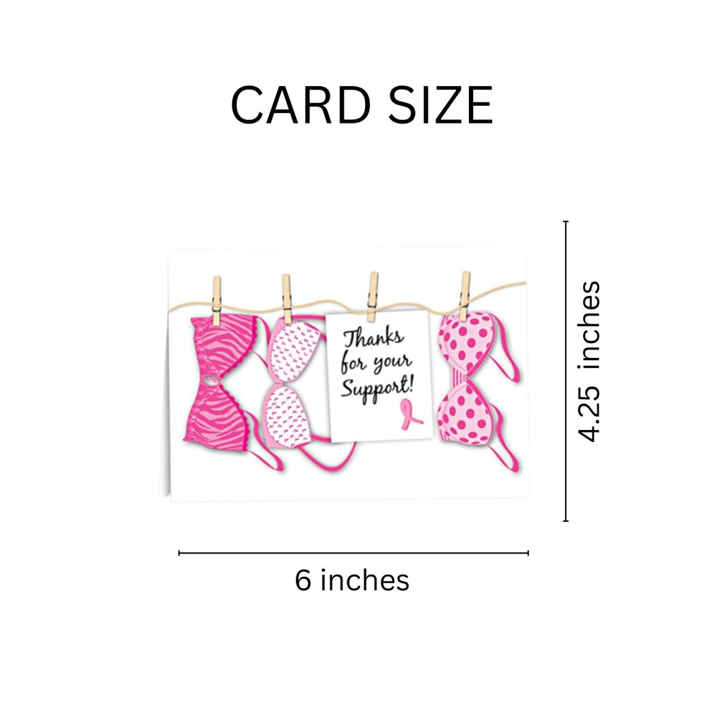 Pink Ribbon Thanks For Your Support Cards (12 Cards/Pack) The Awareness Company