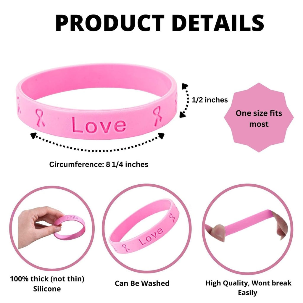 Pink Ribbon Breast Cancer Silicone Bracelets The Awareness Company