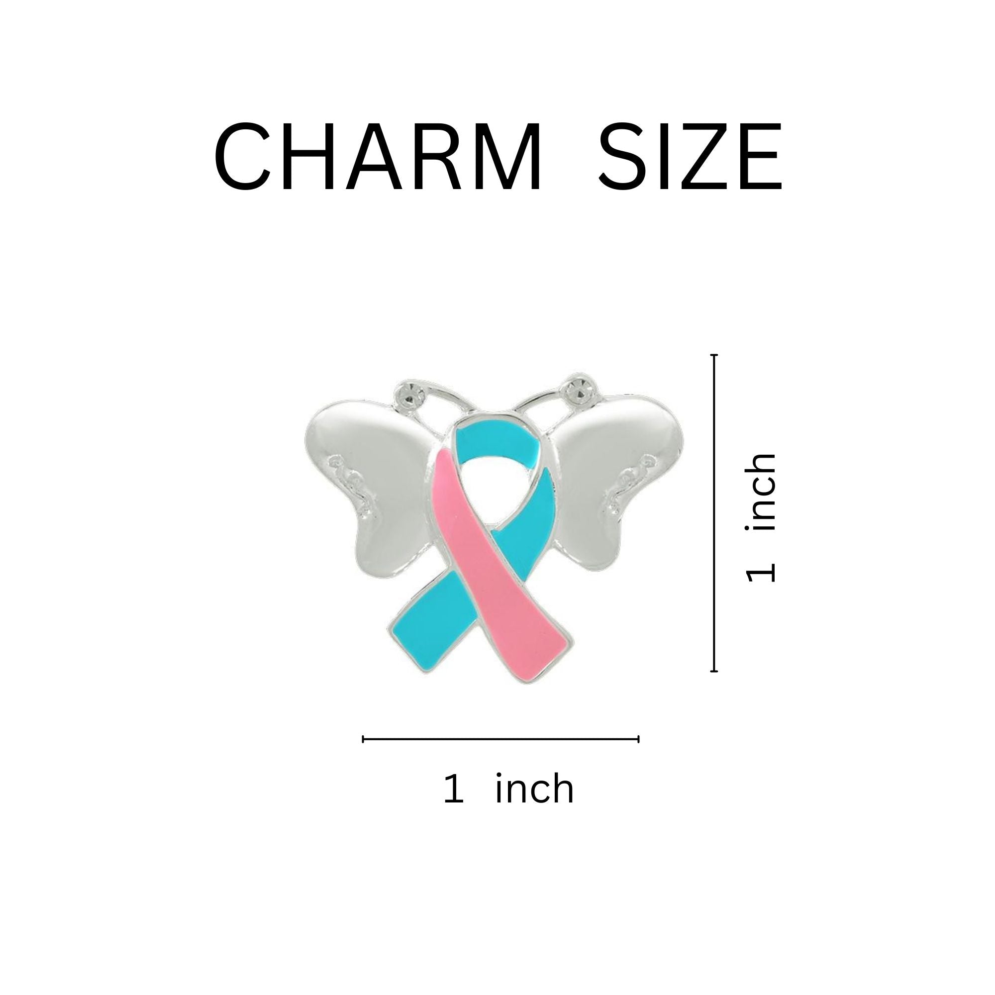 Pink & Teal Ribbon Awareness Butterfly Pins The Awareness Company